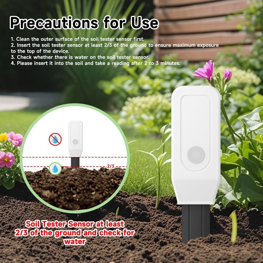 Capteur d'humidité et de température du sol Tuya pour Zigbee - Humidimètre intelligent pour plantes de jardin avec contrôle par application, blanc (nouveau modèle ZigBees)