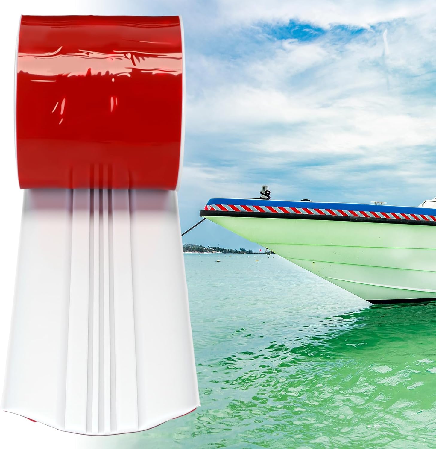 Keel Guard for Fiberglass Boats, Self Adhesive Keel Protector for Fiberglass and Aluminum Boats, Easy to Install, Protects Against Rocks and Ramps 5 Inch Width