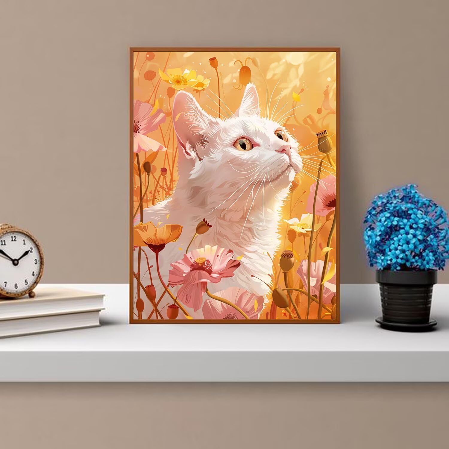 Dipingere con i Numeri Adulti gatto, piante Dipingere con i Numeri Bambini DIY Kit, Set Premium con Pennelli, Decorazione Casa & Creativo Regalo di Compleanno, Attività di Tempo libero 90x120cm z-302