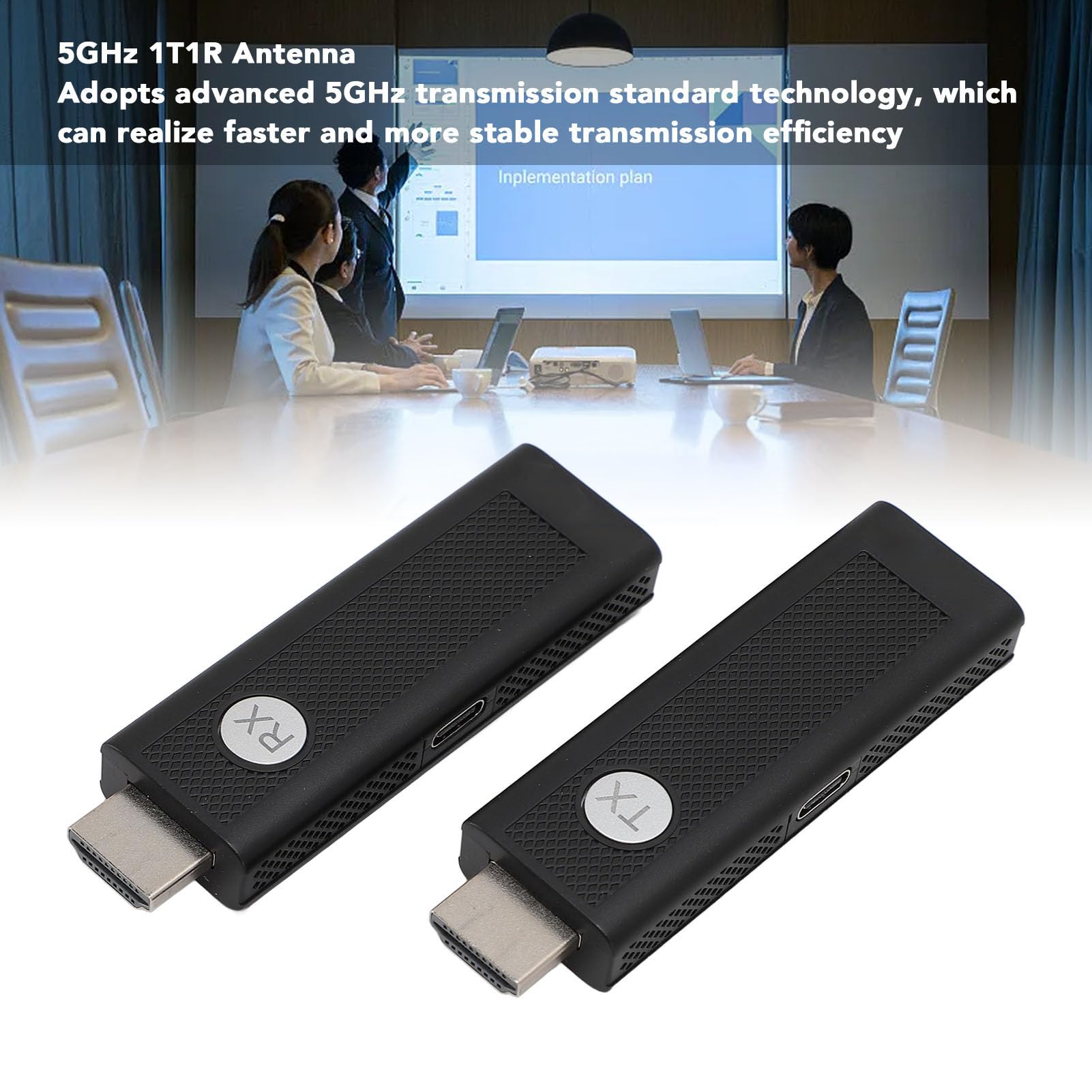 Denash Ricevitore Trasmettitore Proiettore Wireless, Trasmissione Video Ultra Stabile per Terminali con Display a Grande Schermo, Portata 1080P 164 Piedi, Bassa Latenza, Plug and Play