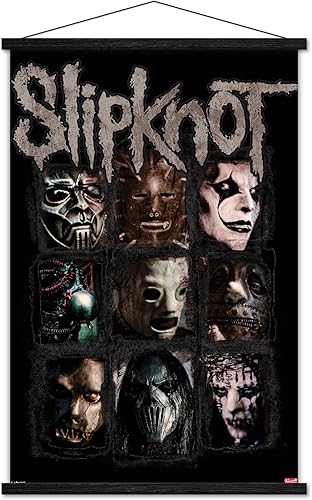 Trends International Slipknot - Póster de pared Masks 08, 22.375 x 34 pulgadas, paquete de impresión premium y colgador negro