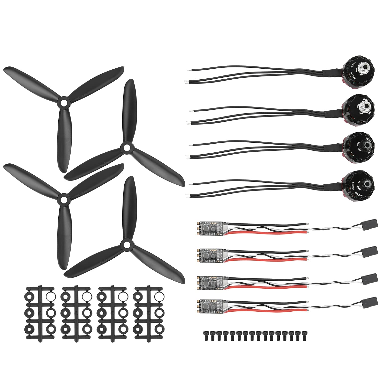 2205 2300 KV Brushless Motor Set with 20A ESC Strong Thrust for RC Drones