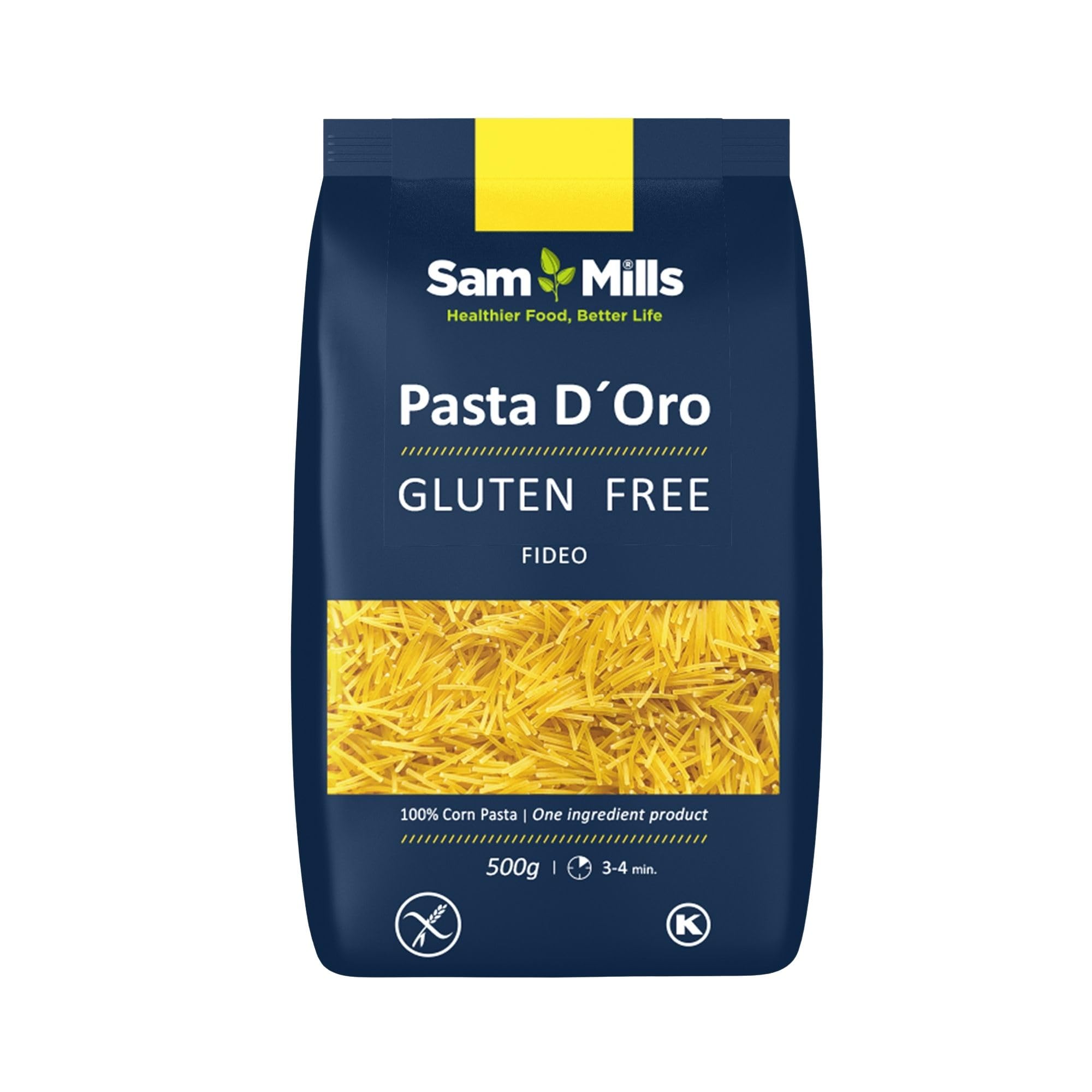 Fideos Sin Gluten 500g Sam Mills - Harina de Maíz - Vegano