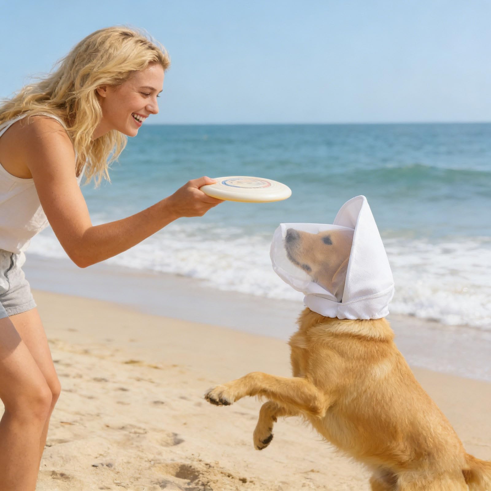 Réseau pour la tête de chien, respirant, réglable, protection de la tête en tissu maillé pour les chiens en plein air – pour les races petites et moyennes, les chiots, les voyages, les activités de