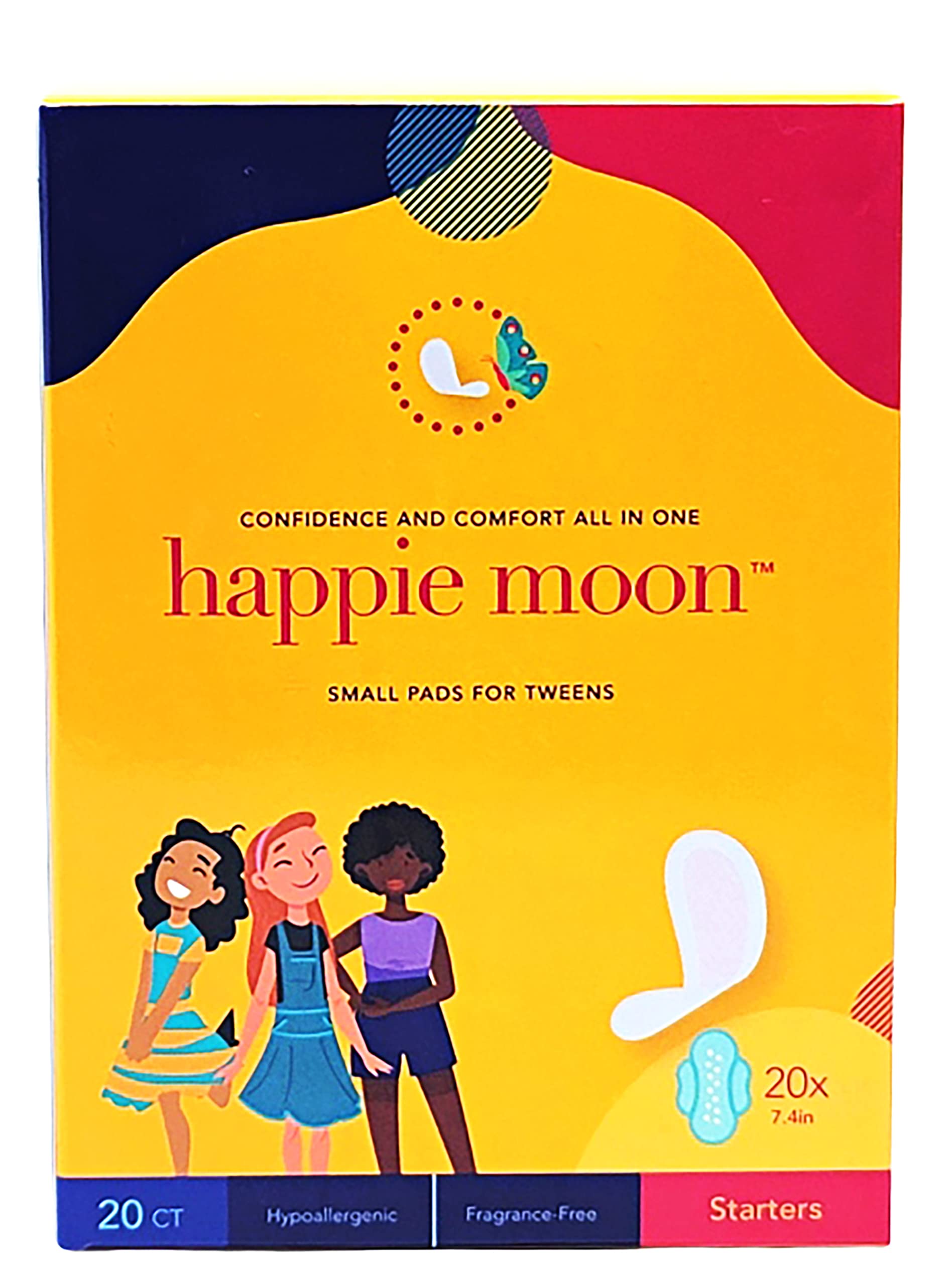 Tween Pads | Starters Organic Cotton Topsheet | First Period Pads for Tweens and Teens | Ultra Thin Pads with Wings | Zero Chlorine, Dyes or Fragrances | Teen Pads, 20 Count