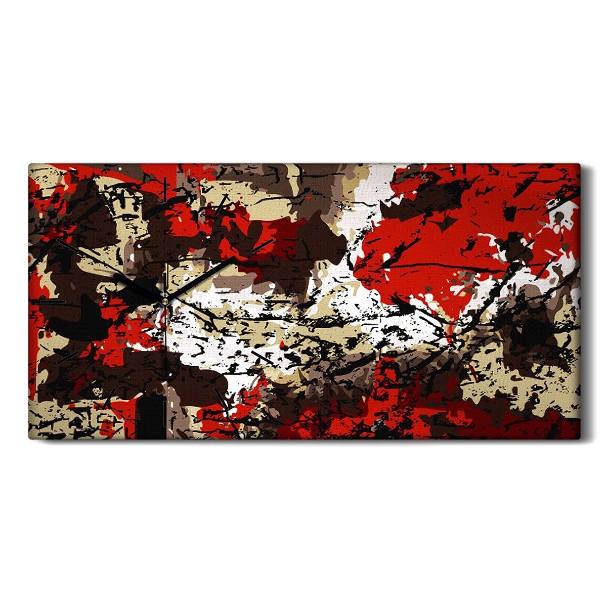 Horloge sur Toile pour Chambre Ambiance Zen avec Tableau Mural Silencieux 60x30cm