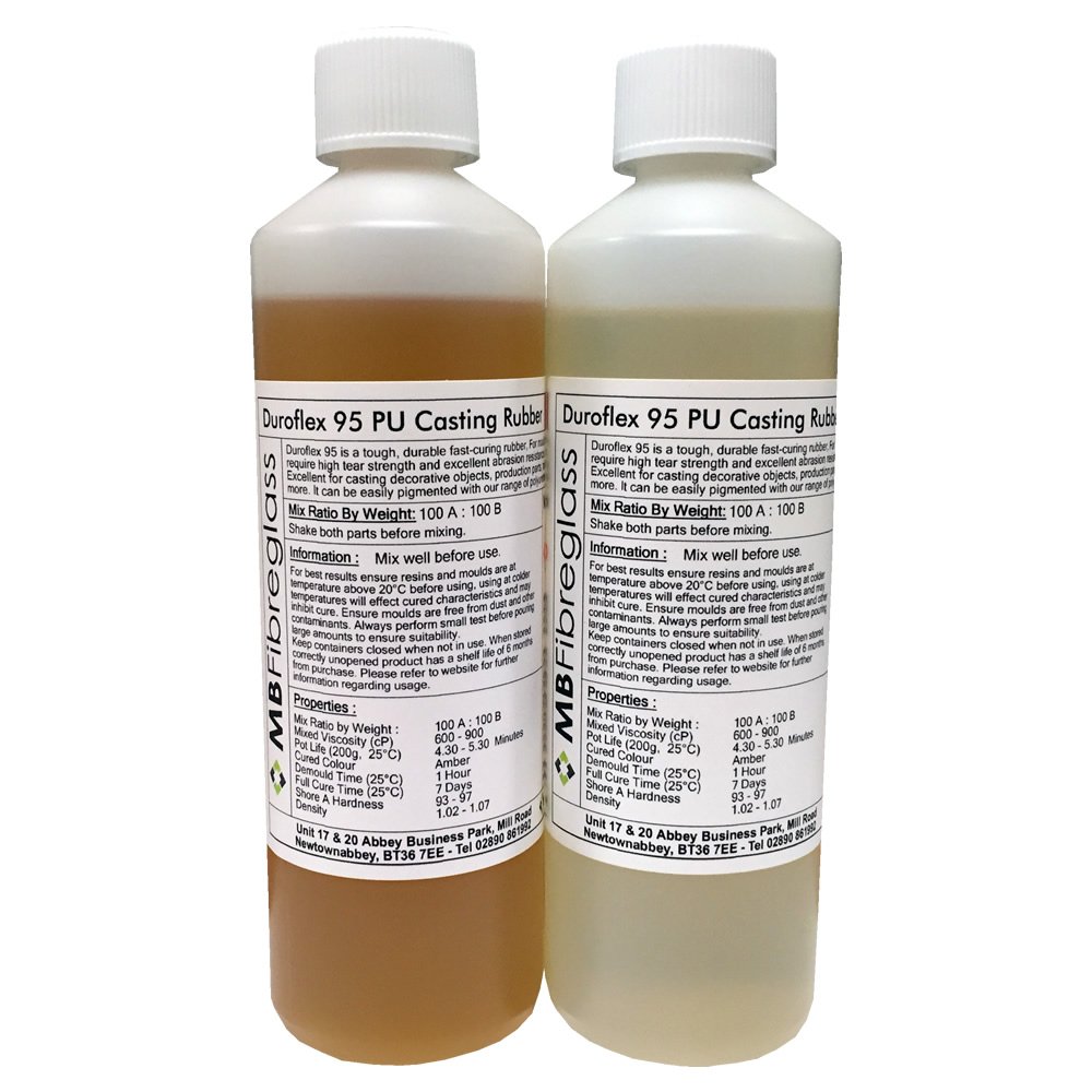 DuroFlex 95 Polyurethane Liquid Casting Rubber - 1kg Kit