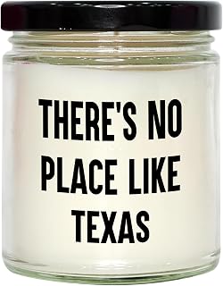 Texas Inspired Vanilla Soy Candle, 9oz, Perfect Mother's Day Unique Gift from Friends in Texas, 'There's No Place Like Texas'