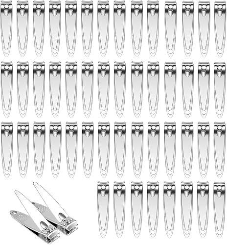 Miniatura 7 de Paquete de 100 cortaúñas de acero inoxidable a granel, cortaúñas a granel con lima para personas sin hogar envueltas individualmente, para personas