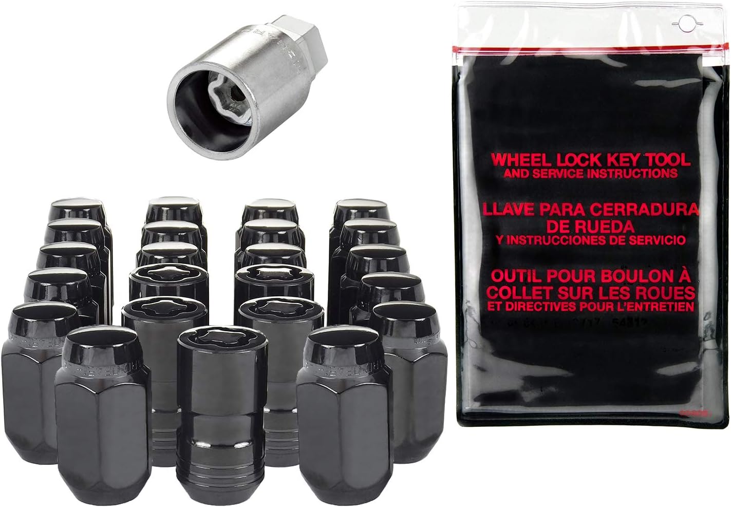 McGard84585BK Black Hex Wheel Installation Kit (M14-1.5 Thread Size) Chrome