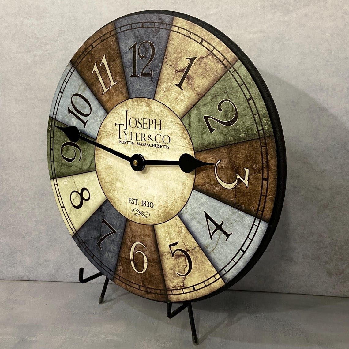 Le Belle Bleue Wall Clock | Ultra Quiet Quartz Mechanism | Hand Made in USA Beautiful Crisp Lasting Color | Comes in 8 Sizes | 12-Inch