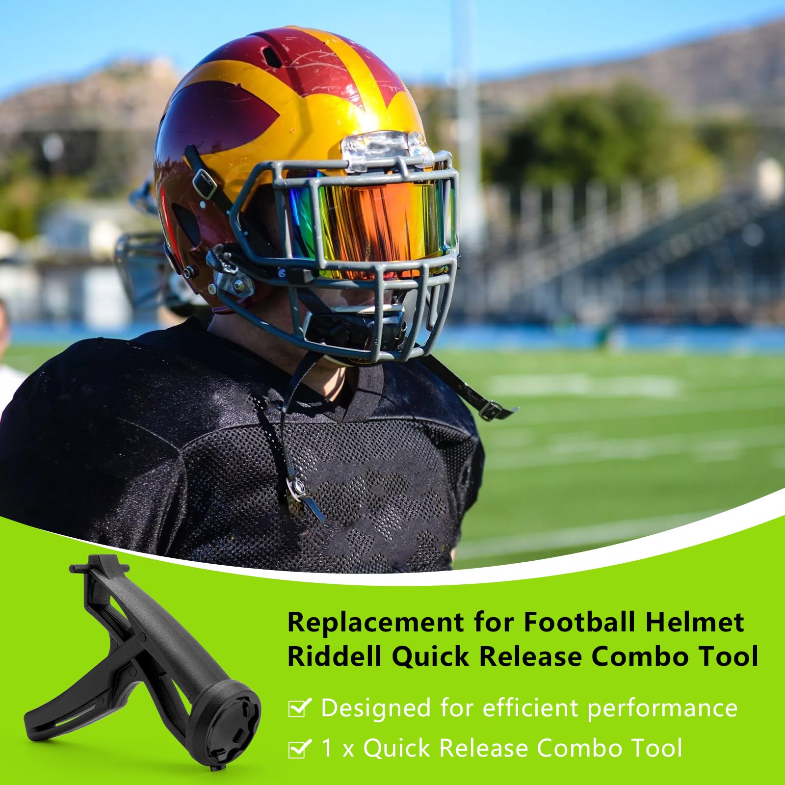 Strumento combinato a sgancio rapido per casco da calcio, compatibile con Riddell SpeedFlex e Speed Icon, manutenzione e riparazione per le parti del casco da calcio SpeedFlex Youth