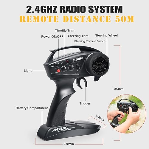 Miniatura 3 de RC Cars RC Crawler 110 Escala RTR Auto de control remoto 4WD 2.4GHz cepillado Offroad Racing Hobby Grade Modelo Vehículo con luces LED, 2 piezas,