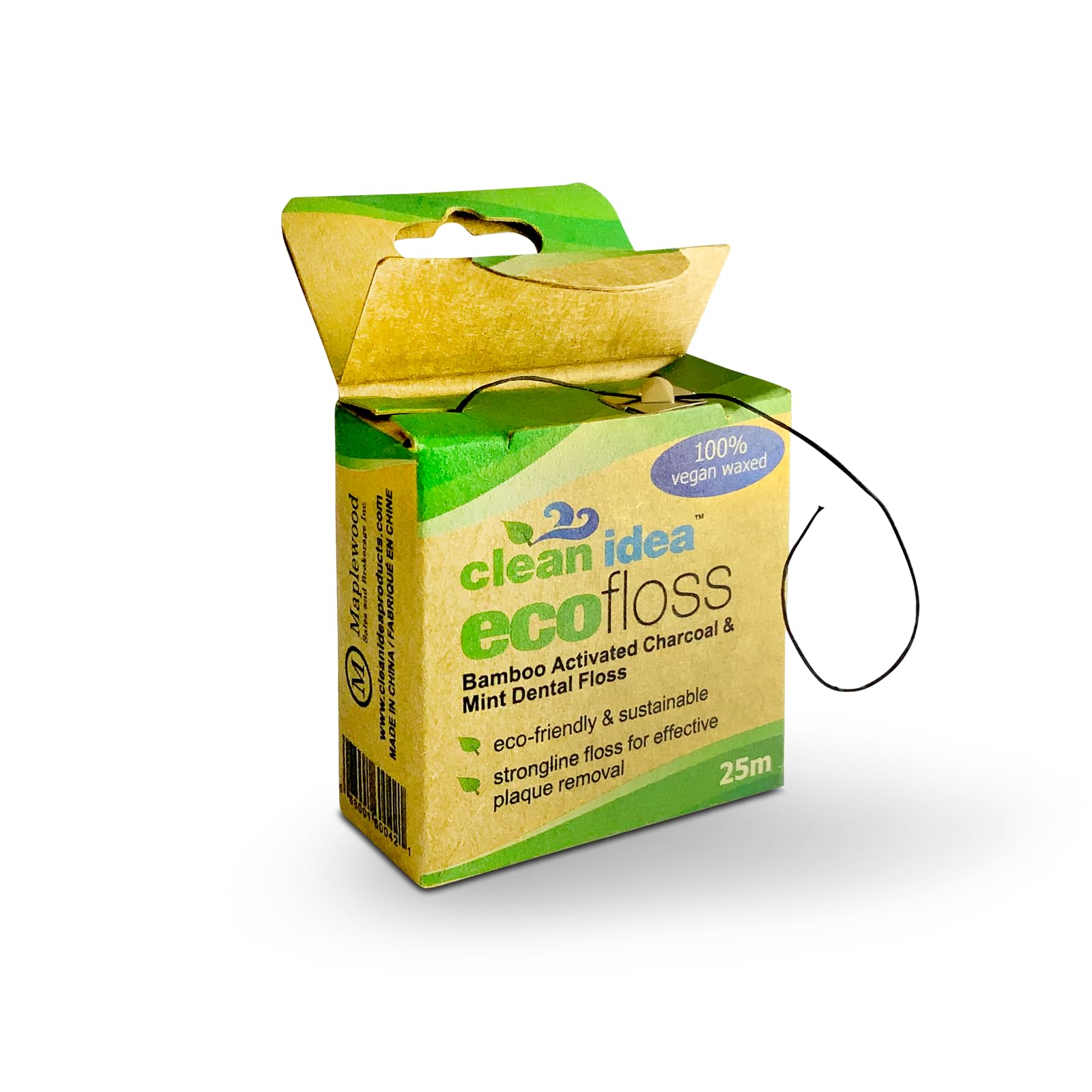 Ecofloss 6 x 25 m de hilo dental - Hilo dental encerado vegano - Hilo natural - Hilo orgánico - Hilo ecológico - Hilo de seda