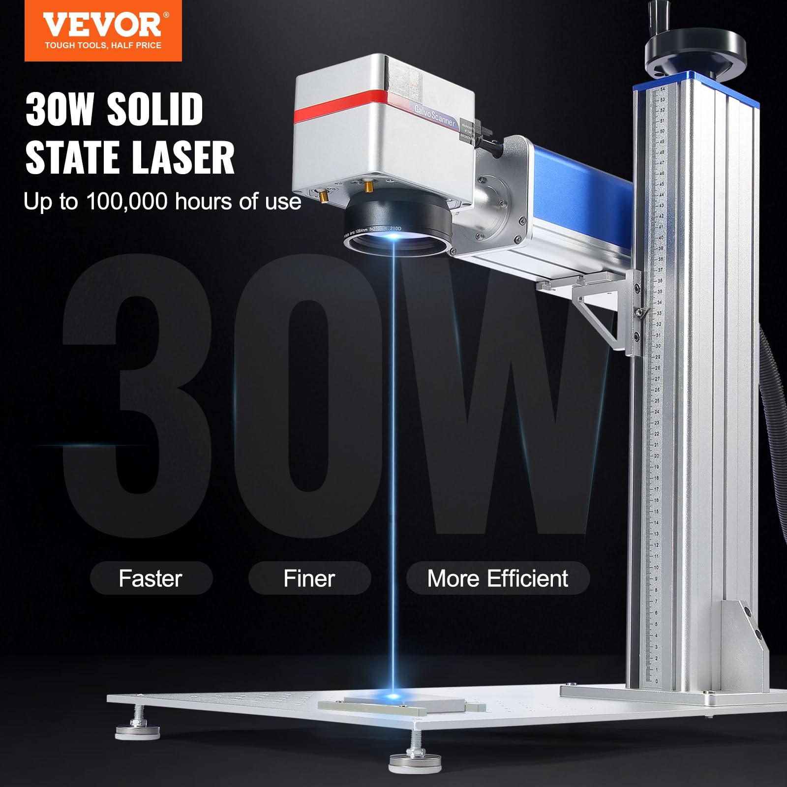 VEVOR Fiber Laser Marking Machine, 30W Compatible with LightBurn, Fiber Laser Engraving Marking Machine with 5.9