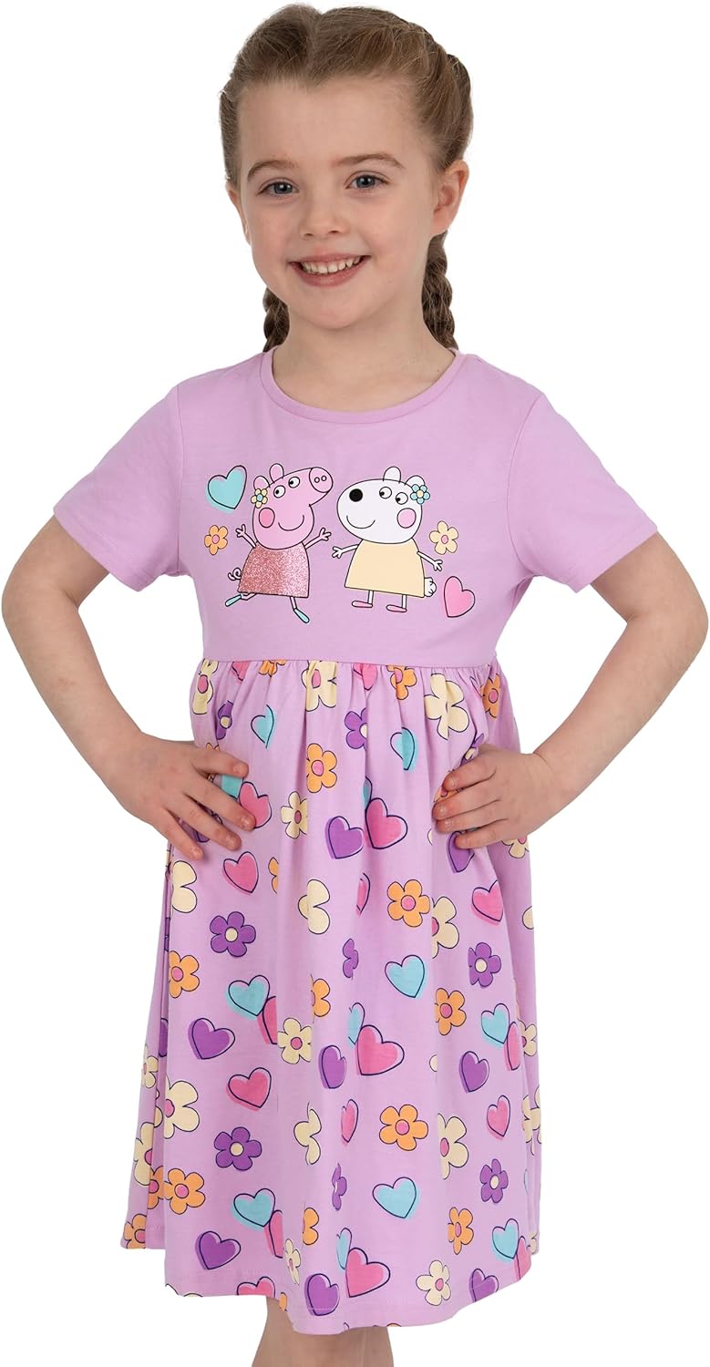 Peppa Pig Dress | Cotton Girls Dress | Short Sleeve Dresses for Girls | Kids Dresses - Image 2