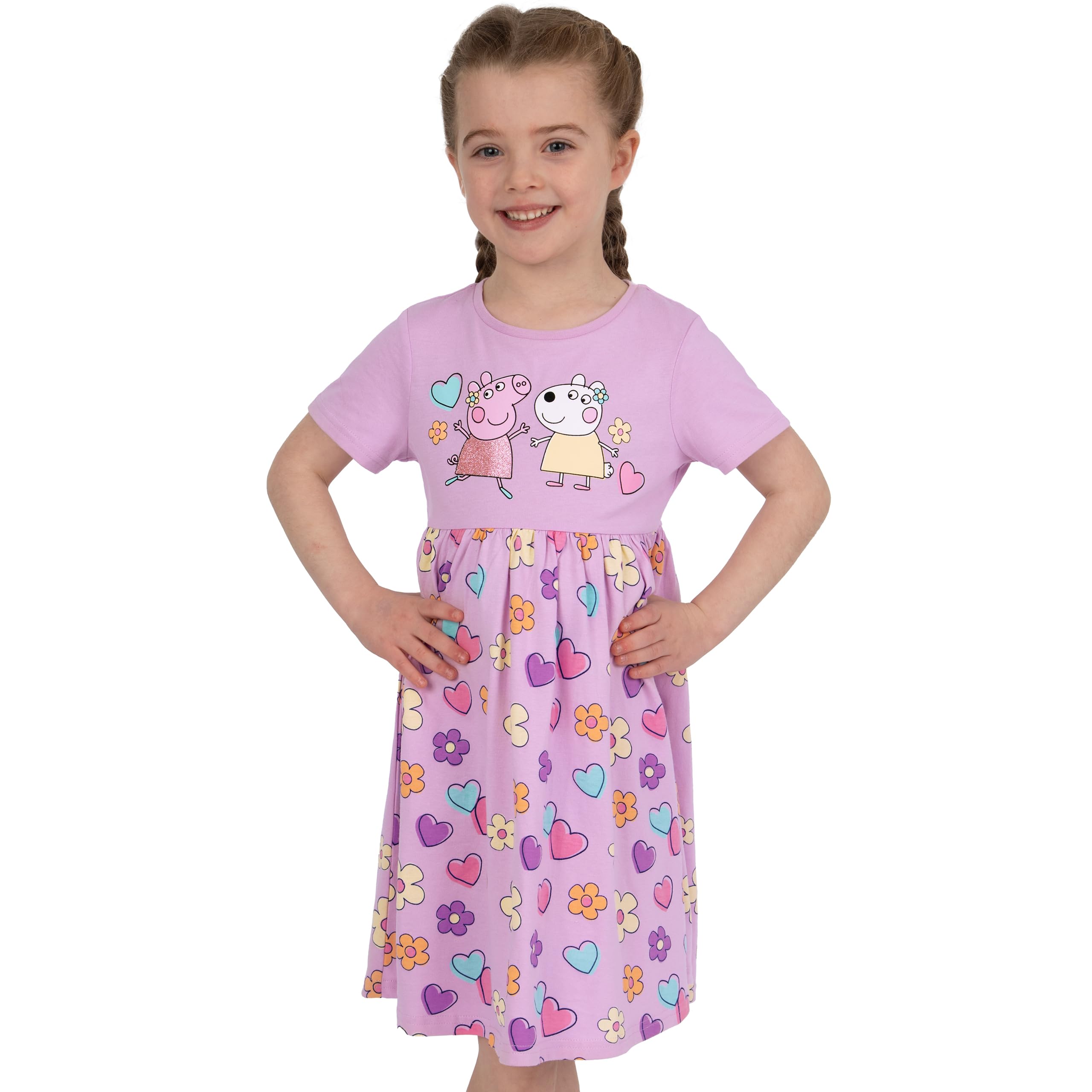 Peppa Pig Mädchen Kleid | Baumwolle Kleider Für Mädchen | Kurzarm Sommer Skaterkleid