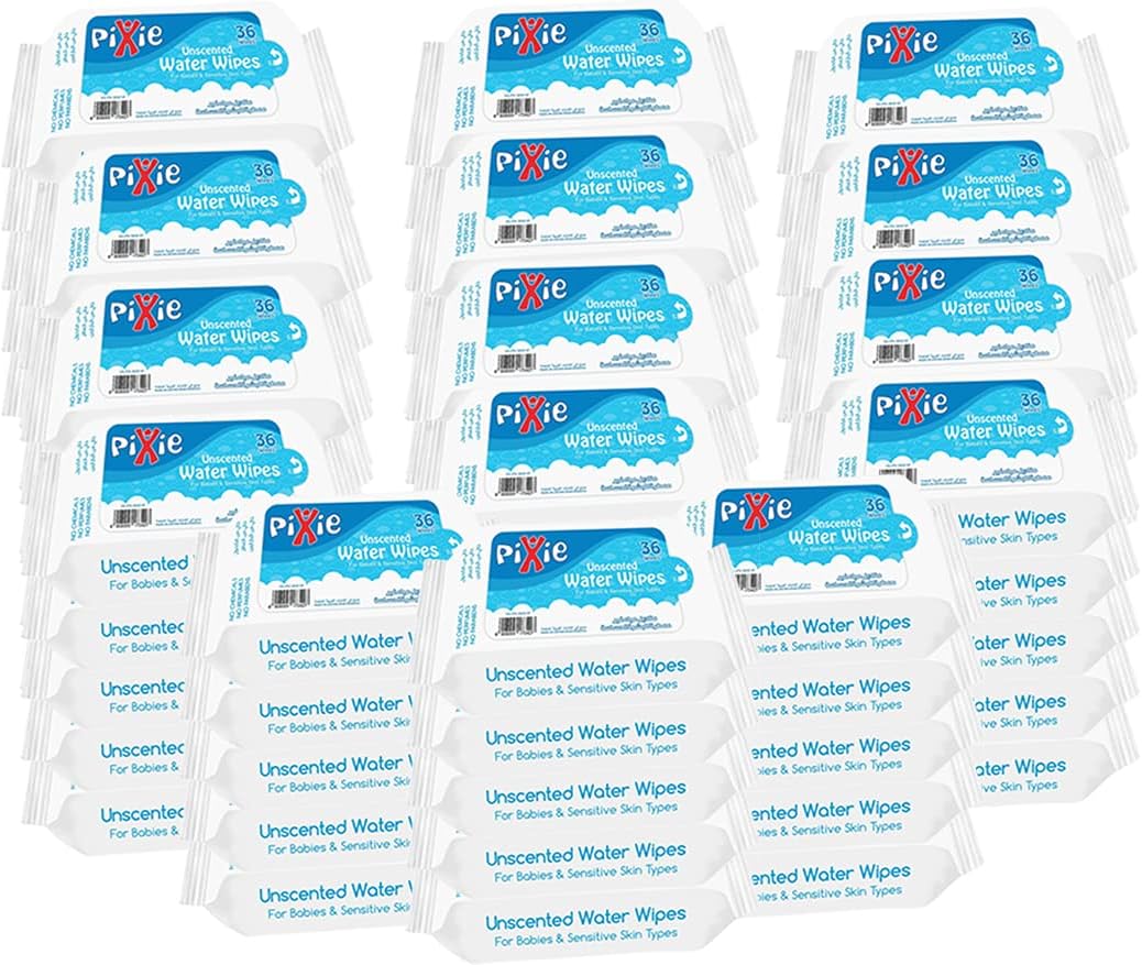 Pixie Water Wipes 36 Pack Of 75 (2700Wipes)