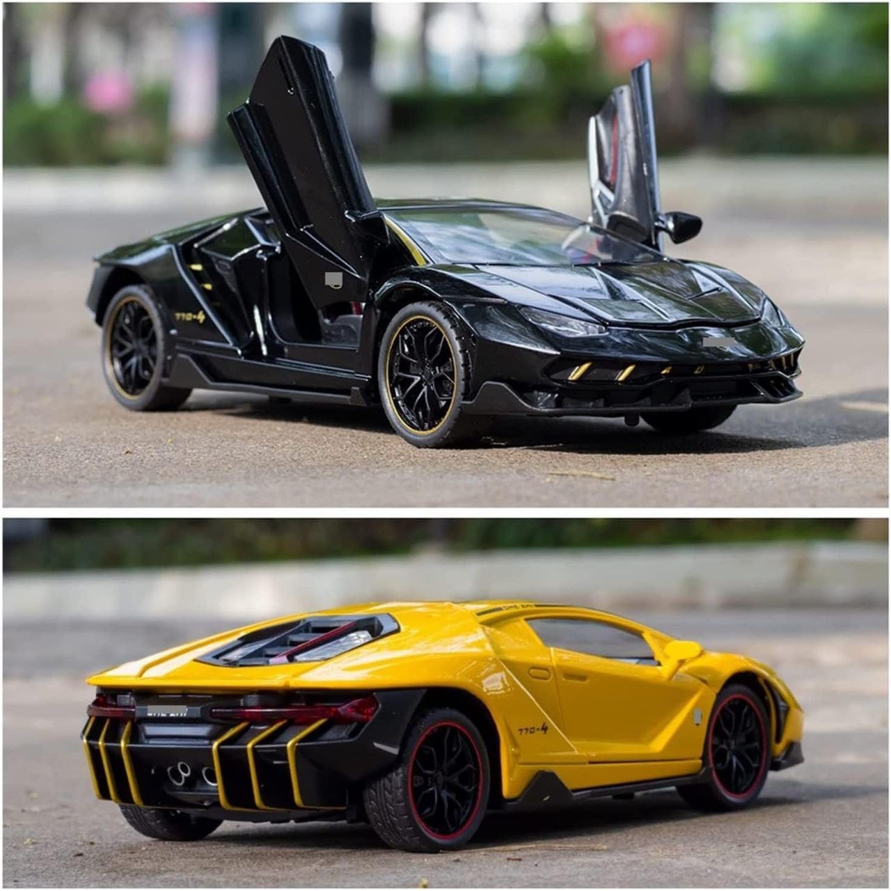 DEOXY 1:24 Scale Big Lemborgini Lp770 Alloy Car Model Diecast Toy Vehicles For Kids With Lights And Music,Gifts For Boys And Girls,Red 4