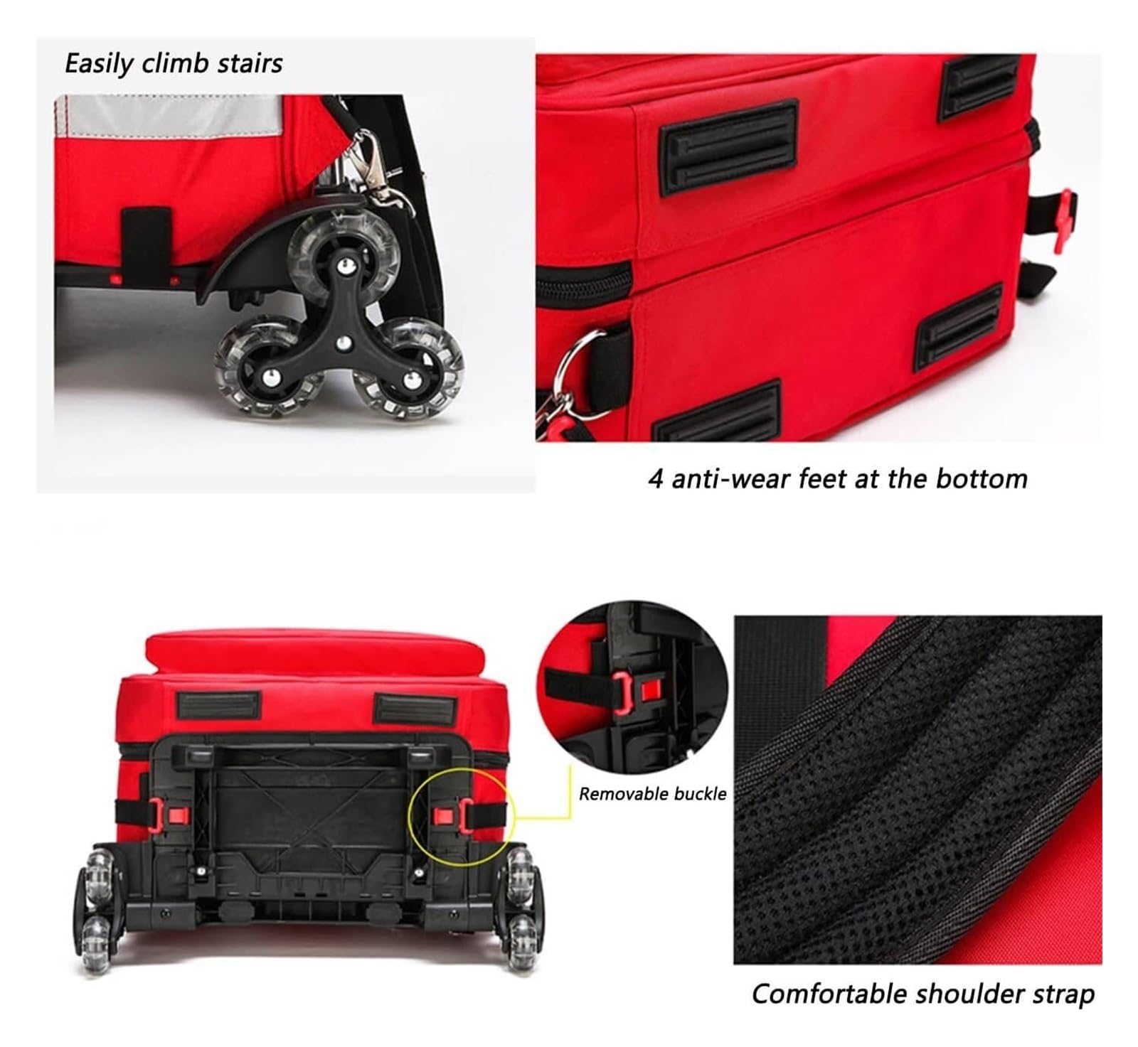 Kit di Primo Soccorso con Ruote e Maniglia Rimovibile – Organizzazione Medica per Casa, Auto, Viaggi, Escursionismo, Campeggio ed Emergenze