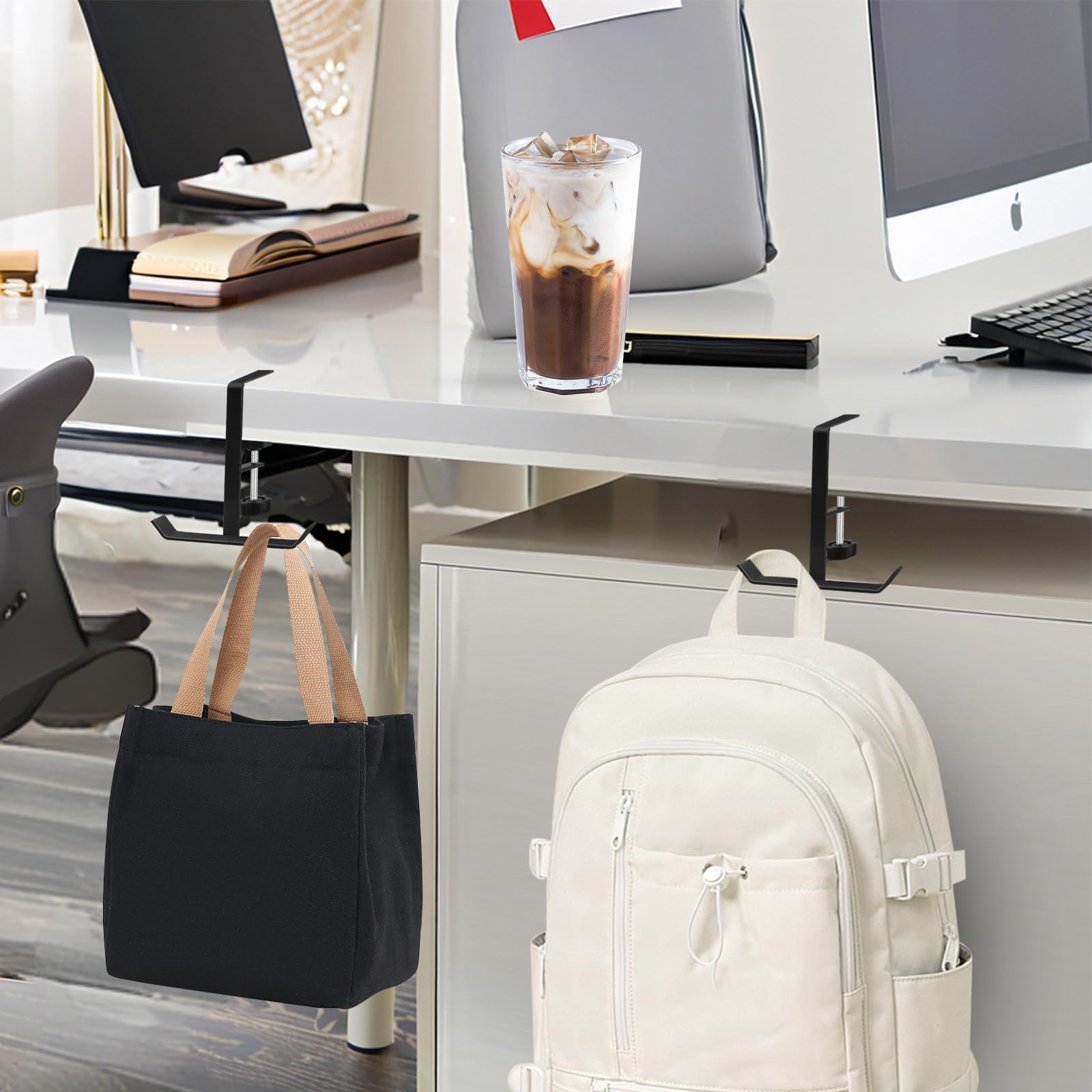Crochet De Bureau Réglable – Support Pour Sac, Casque, écouteurs (sans Perçage)