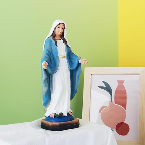 Miniatura 5 de Estatua generosa de la Virgen María, estatuas benditas de Nuestra Señora de Lourdes, figuritas de resina de la Virgen María de 8.5 pulgadas, regalos