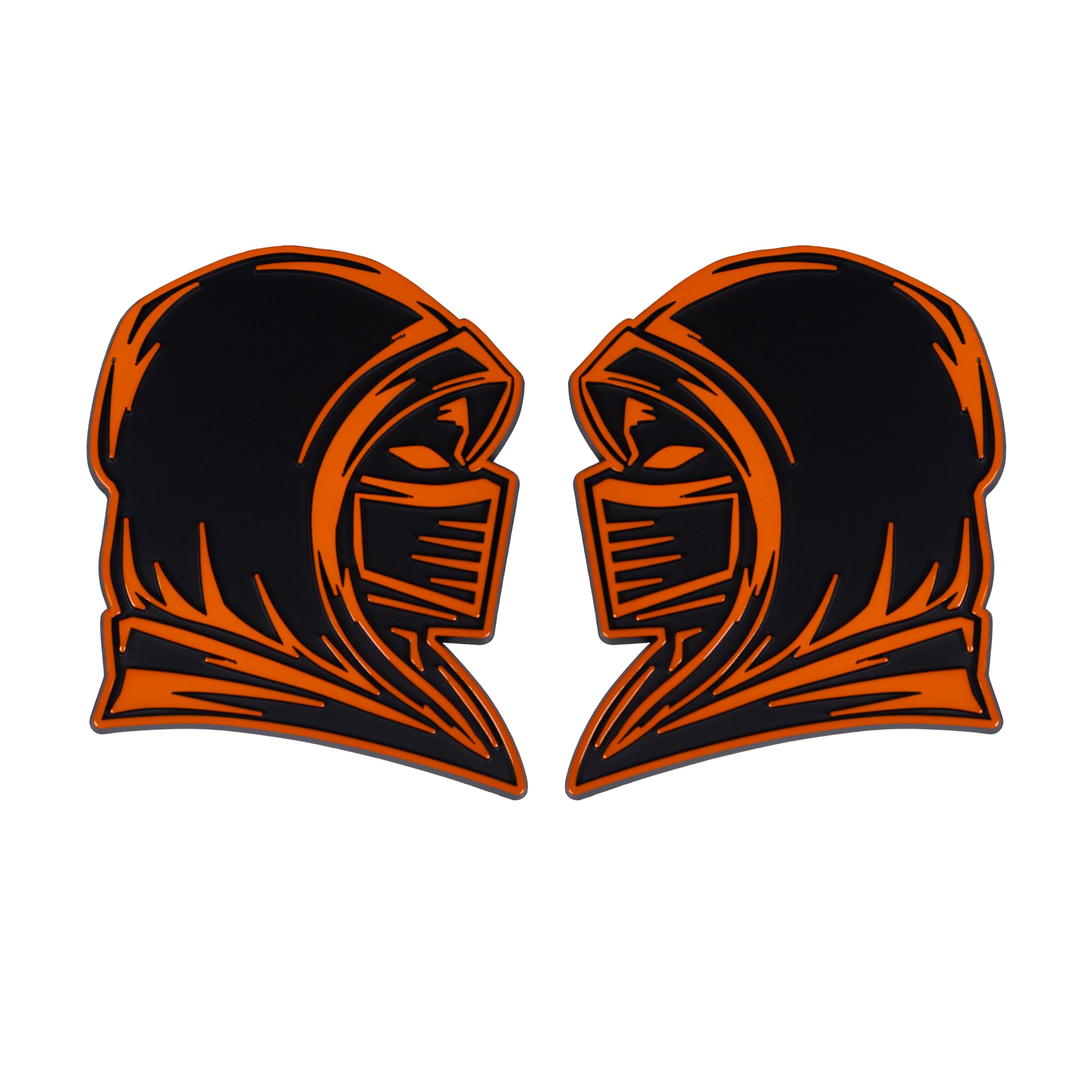 Ninja Emblem, Custom 3D Car Badge – Universal Exterior Accessories for Car, Truck, SUV, Motorcycle (Set of 2) (Orange)