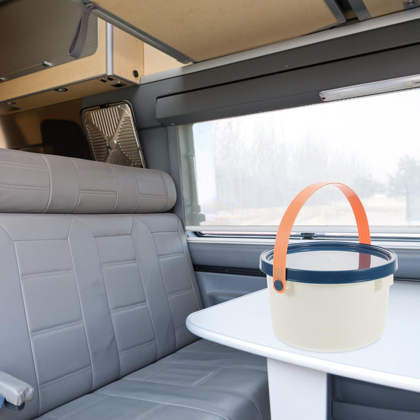 SHINEOFI Secchio di Plastica con Coperchio Piccolo da 6l, Portatile con Manico Ergonomico, Resistente All’usura, per Pulizia Casa, Campeggio e Conservazione Acqua