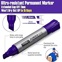 Vista 4 de Fuutreo 10 Pack Jumbo Permanent Markers Bulk Large Chisel Tip Permanent Markers Quick Drying Waterproof Big Huge Poster Pens for Office, Logistics