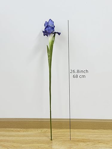 Vista 2 de Paquete de 4 tallos largos de seda con tallos largos de seda de Irlanda Irlanda Irlanda, flores falsas para decoración de bodas, arreglos florales