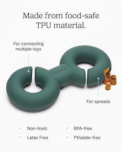 Vista 3 de FABLE Twin Falcon - Juguete para perros dispensadores de golosinas con múltiples cavidades para alimentos secos y untables, perfecto para jugar