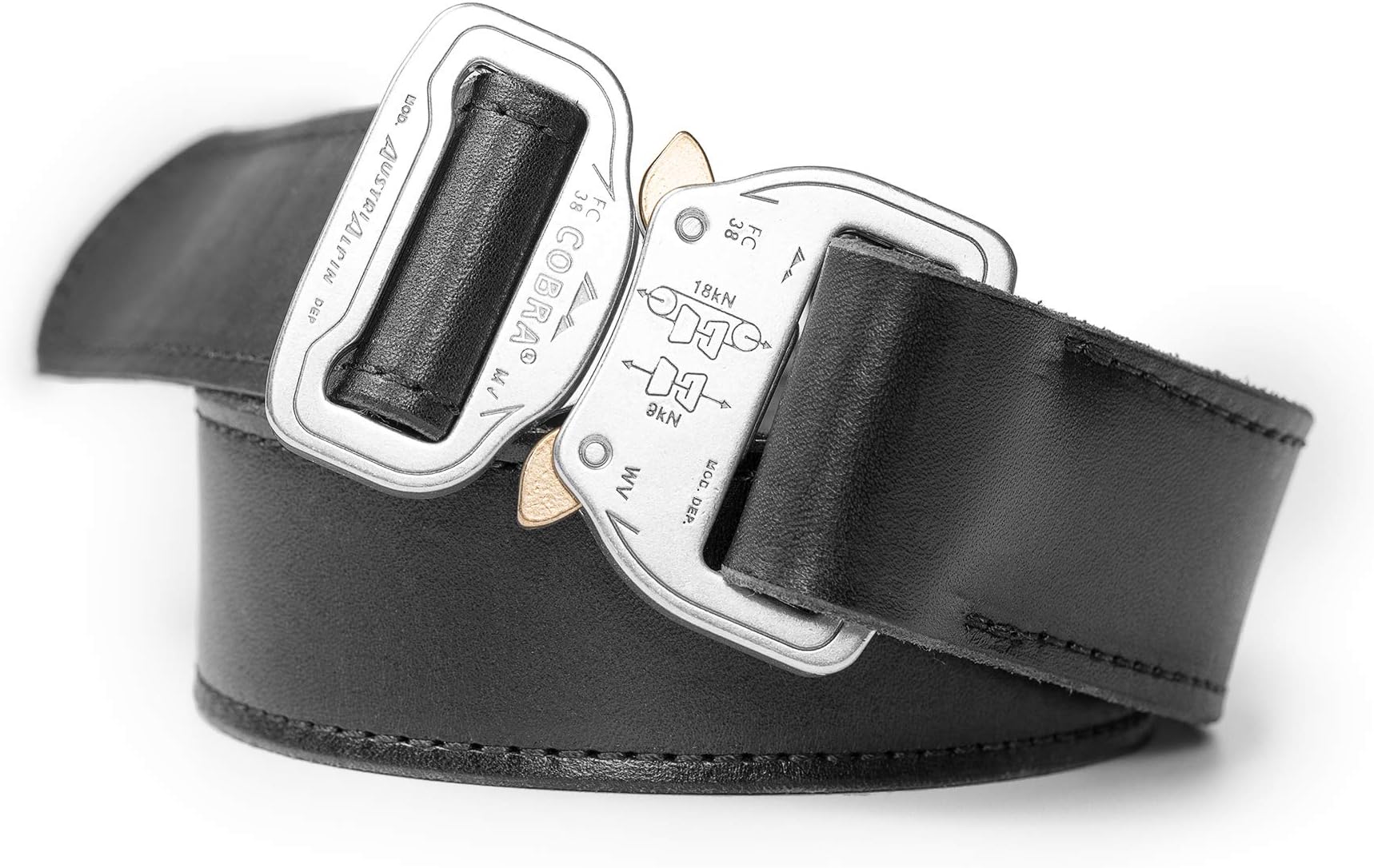 Klik Belts Leather Tactical Belt w/Heavy Duty Cobra Quick Release Buckle - Unisex