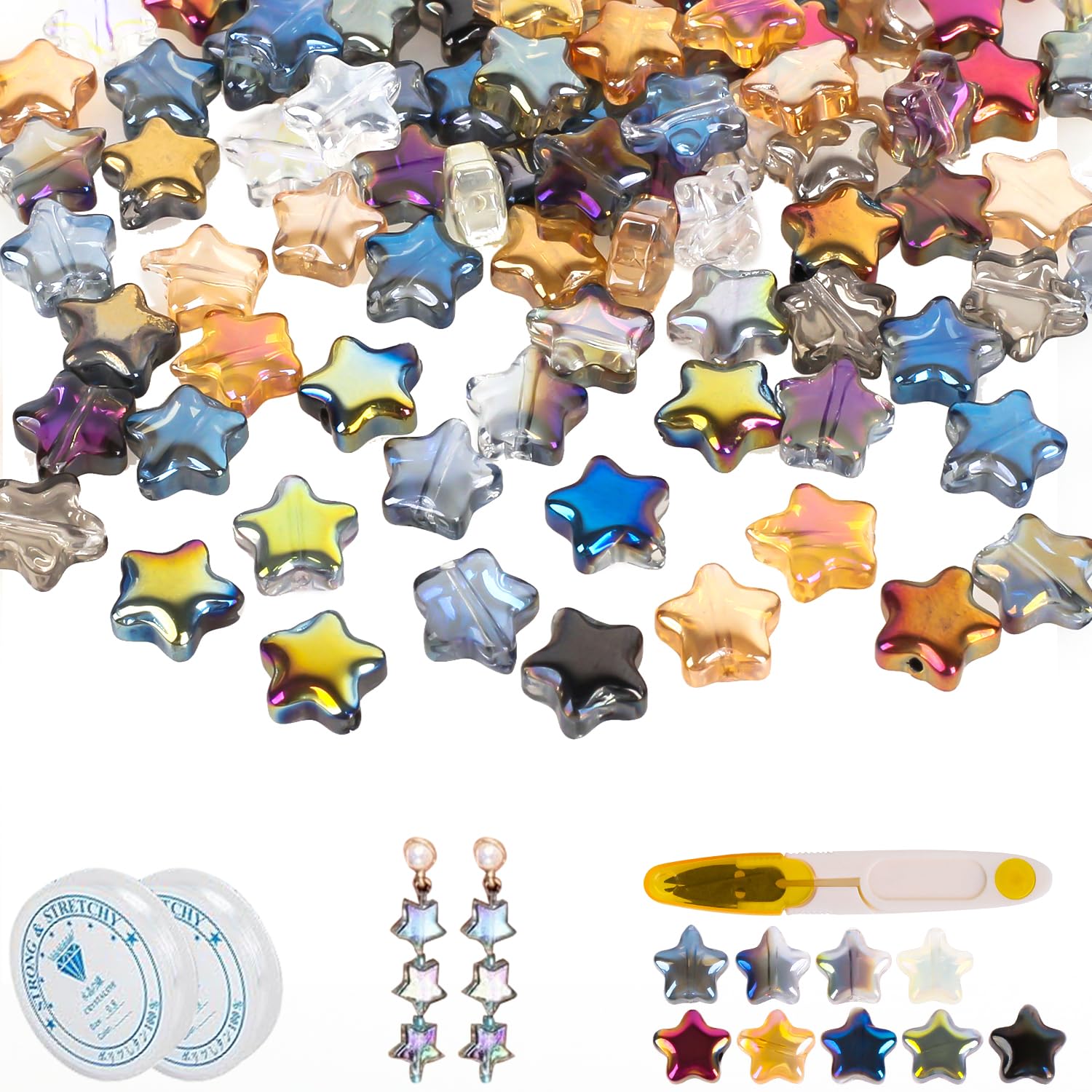 100 Stück Mini Glasperlen Lila-golden – 6x9 Mm, Tropfenförmig, Mit 1 Mm Loch (Aurora Borealis Effekt)