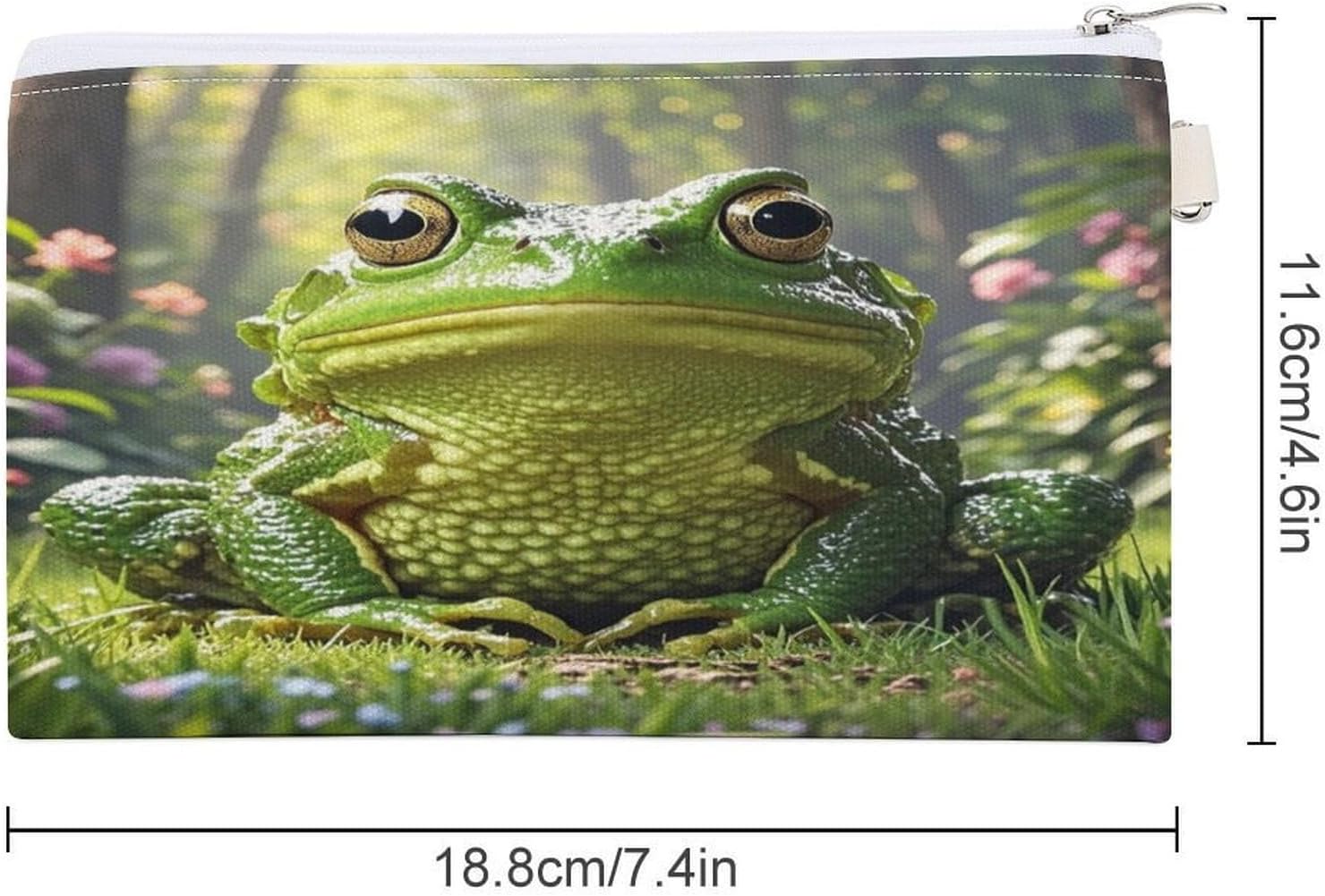 Frog Coin Purse Coin Pouch with Zipper for Men Women Portable Change Wallet Canvas Coin Bag