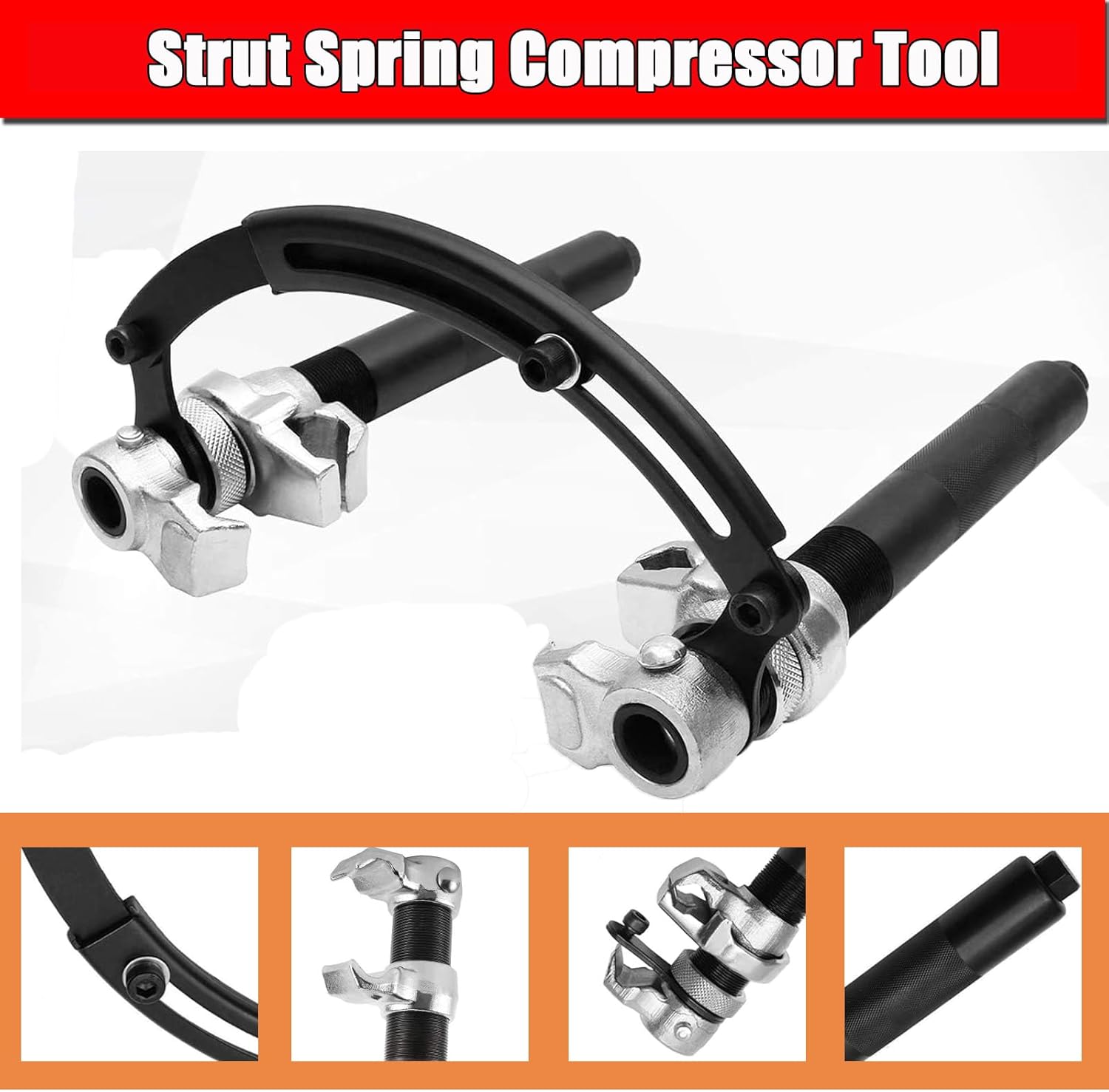 altivox 3-Piece Heavy Duty Coil Spring Compressor Tool Kit – 2200 lbs Capacity – Compatible with Macpherson Strut Repairs, Includes Jaws & Holder