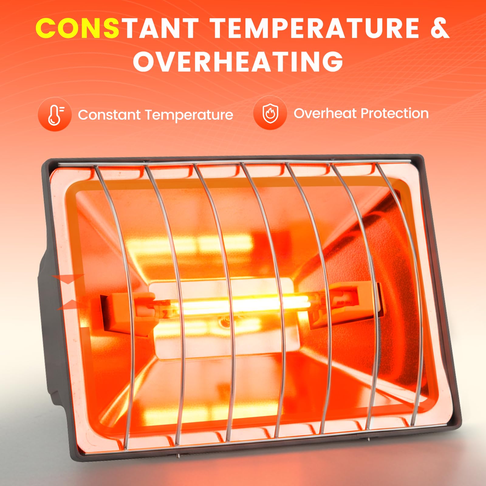 lampara de calor para pollos 250 W, bombilla calor pollitos, criadora de pollitos, con interruptor de ahorro, cable de 1,8 metros, calefactor infrarrojos con termostato automático, para gallinas, pato