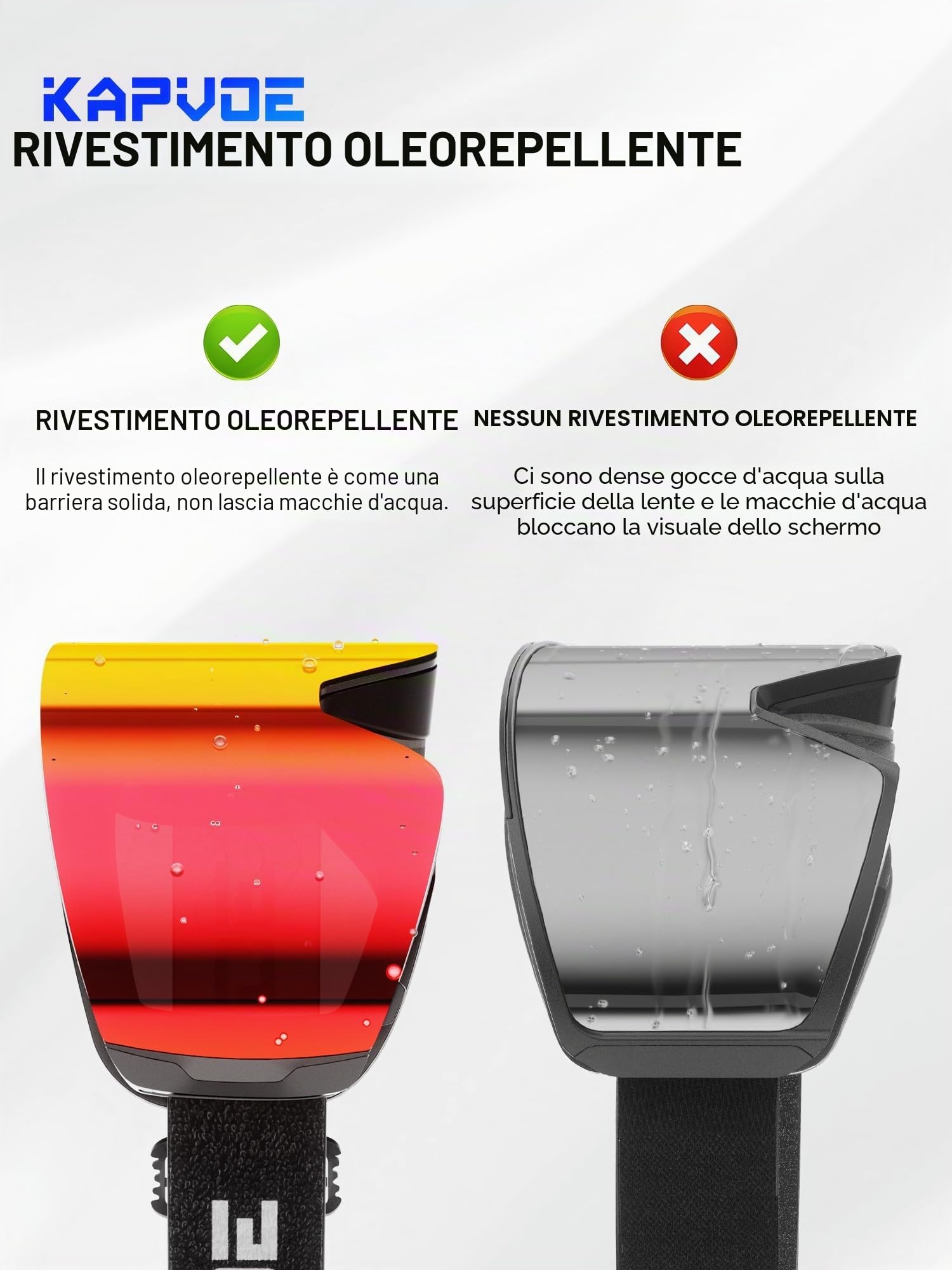KAPVOE Maschera da Sci Uomo Donna OTG Anti-Nebbia Occhiali da Snowboard con Lenti Magnetiche Intercambiabili, Protezione UV400 K718