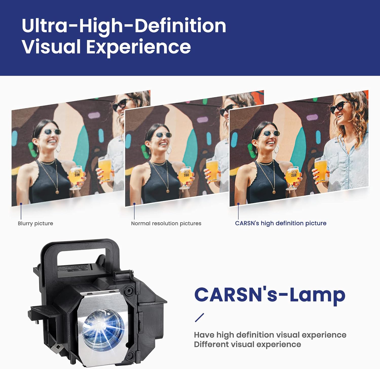 CARSN V13H010L49 with Housing for Epson-ELPLP49 PowerLite Home Cinema 8350 /PowerLite Home Cinema 8700UB 8500UB, H373A H336A, PowerLite PC 9700UB 9500UB 9350 9100 Replacement Projector Lamp Bulb