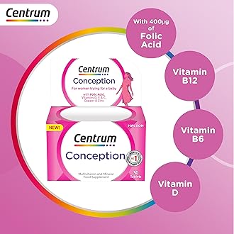 Centrum Conception Vitamins for Women, Fertility Supplements with 400μg Folic...