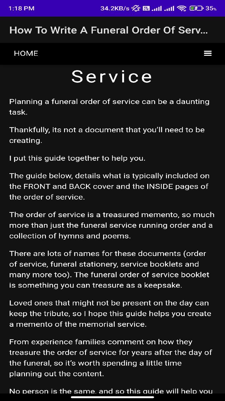 How To Write A Funeral Order Of for Android