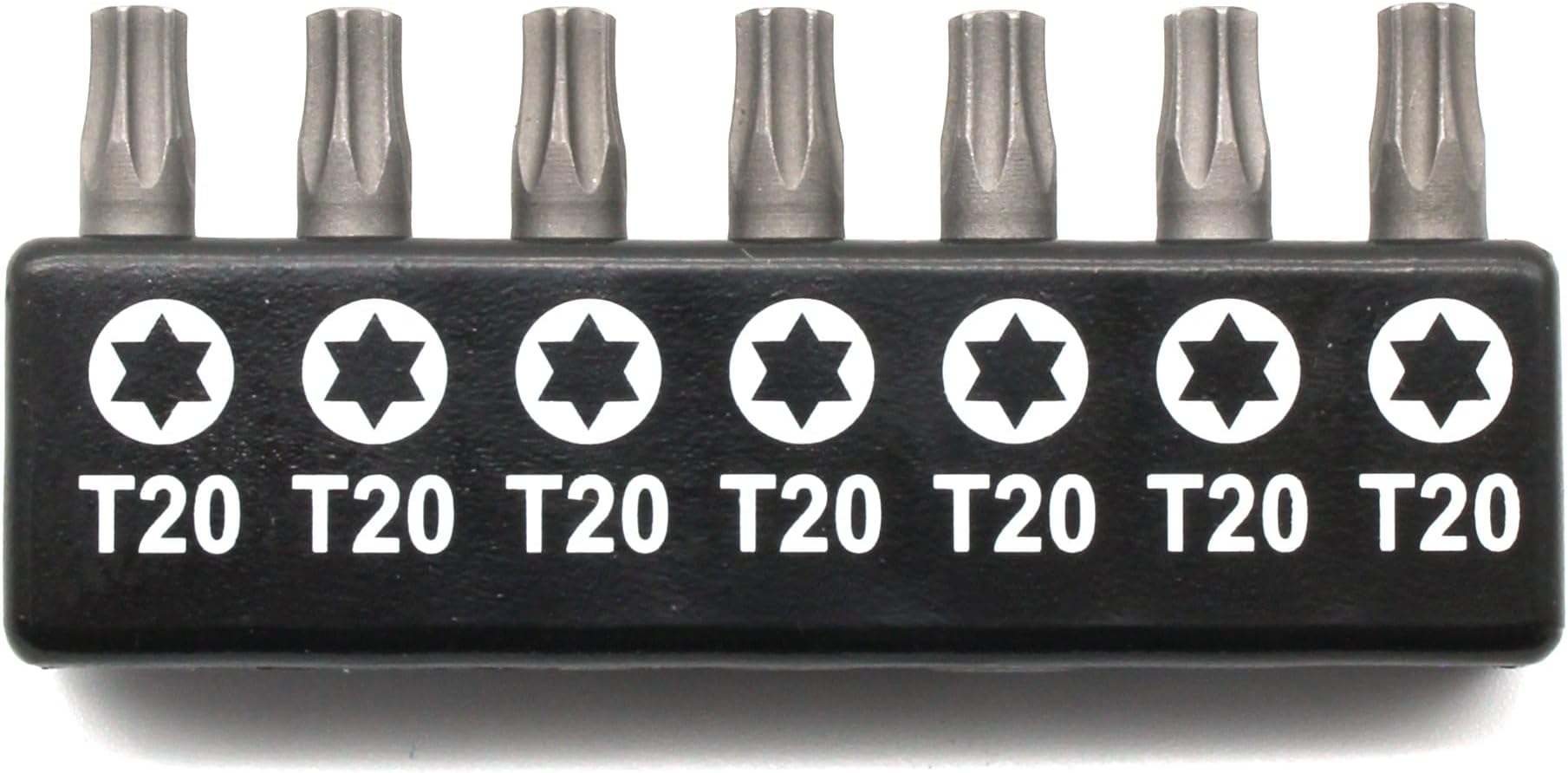 7 pc T20 Torx Star 6 Point T-20 Screwdriver Impact Ready 1 Inch Length Insert Bits Hex Shank with Quick Release Slot
