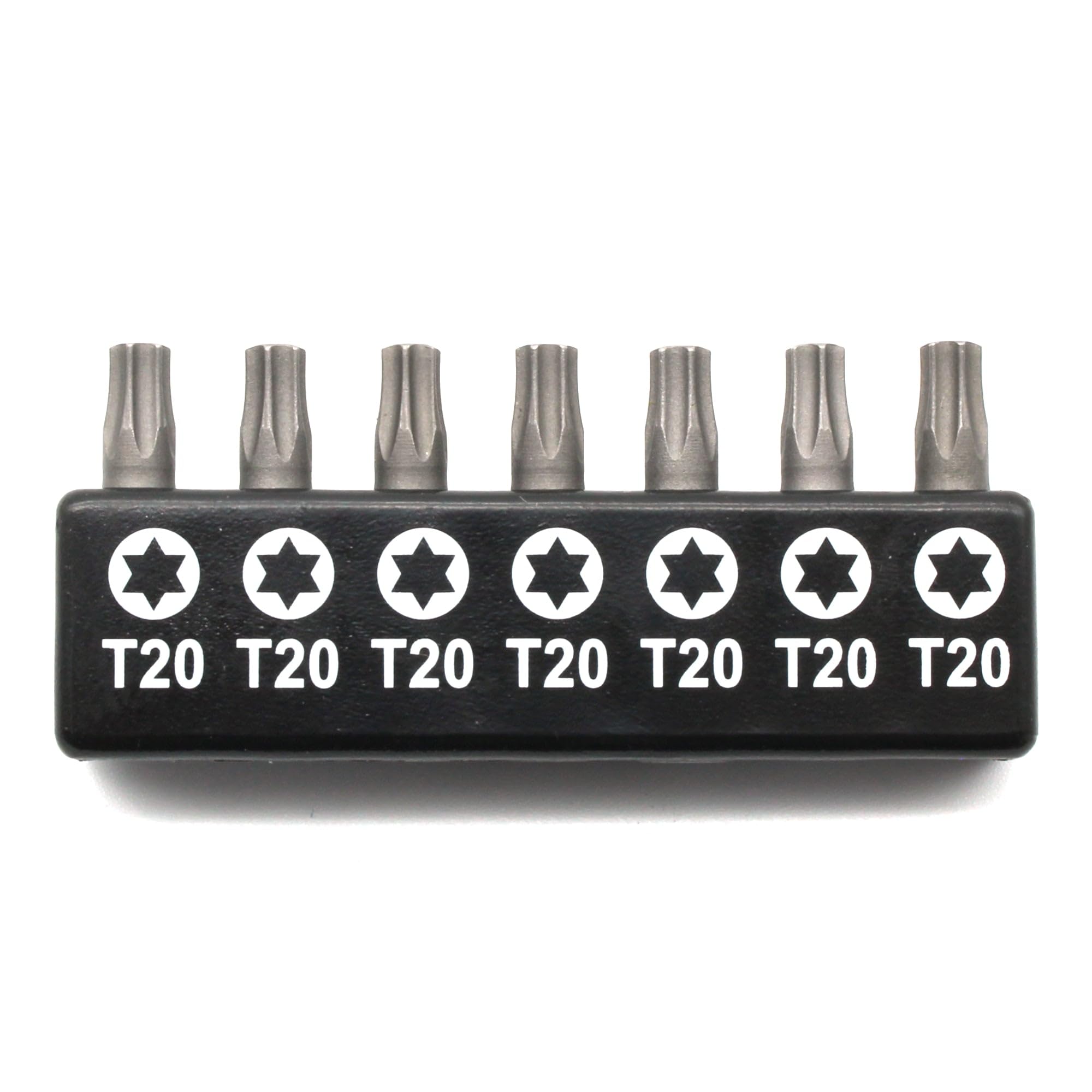 7 pc T20 Torx Star 6 Point T-20 Screwdriver Impact Ready 1 Inch Length Insert Bits Hex Shank with Quick Release Slot