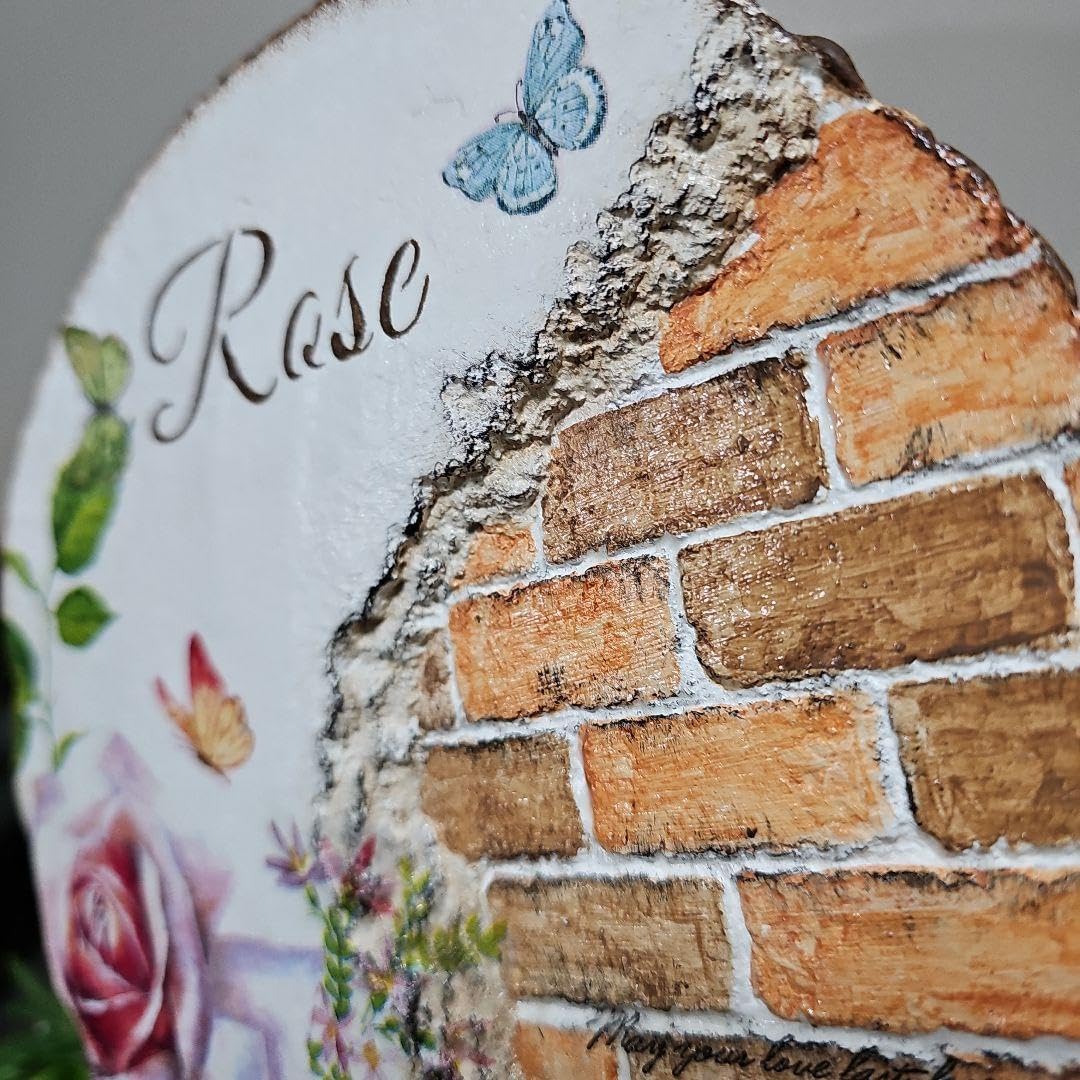 バラ ローズプレート ラベル ガーデン雑貨 モルタル セメント ローズ