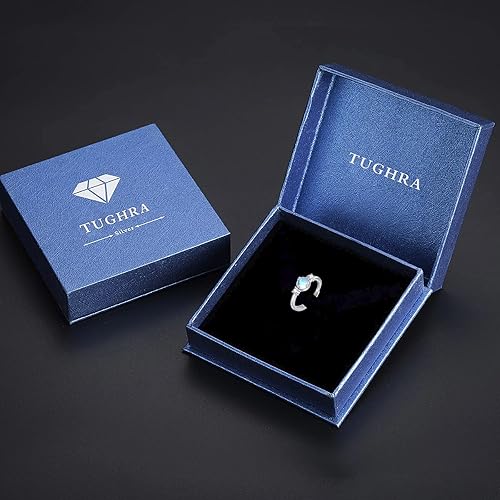 Miniatura 7 de TUGHRA Adjustable Ring for Women Teen Girls Boys Dainty Ring Gift for Her Statement Rings 925 Sterling Silver Open Adjustable Rings Jewelry Gift for