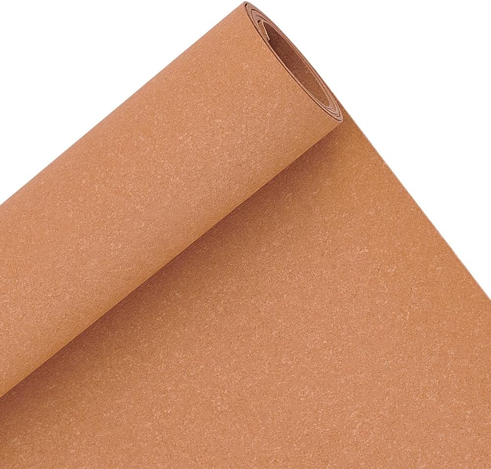 BENECREAT 59x15.7inch Leather Stiffener Roll, Sandy Brown Bag Stiffener, PVC Leather Roll for Leather Bag Liner, Craft DIY, 1mm Thick