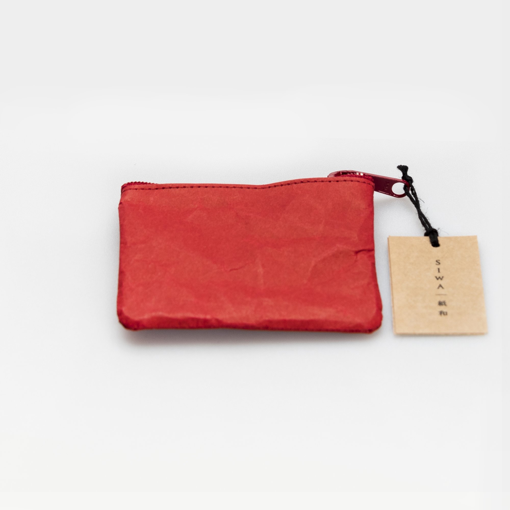 Porte-monnaie rouge SIWA zip petit portefeuille papier