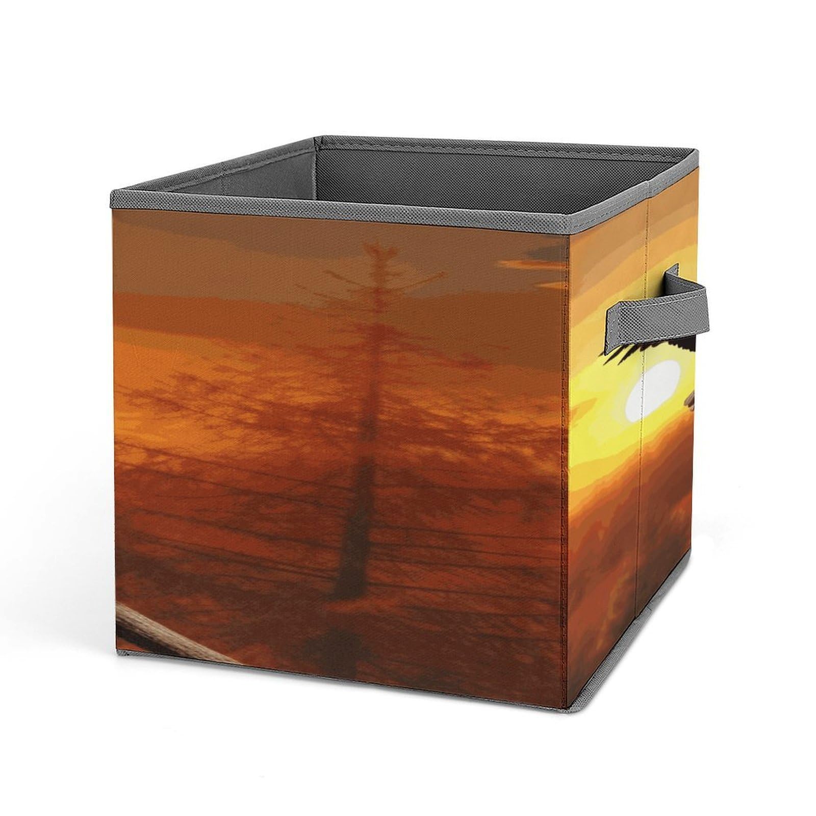 Fekiloot Style Golden Sunset Bald Eagle Storage Bins Storage Baskets