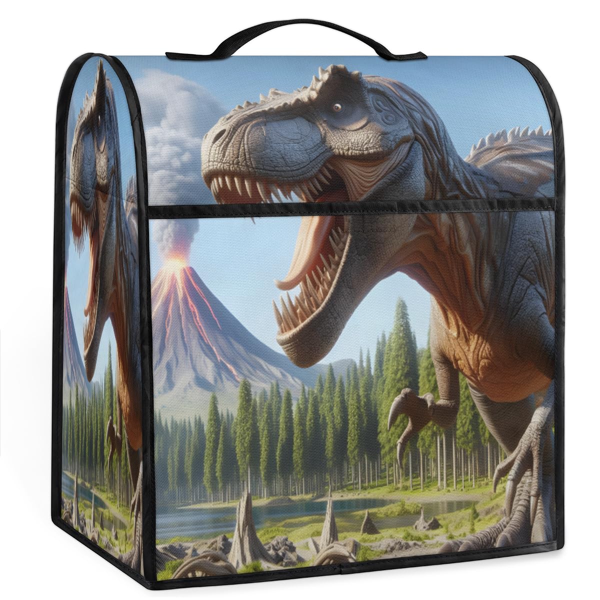 Coffee Maker Cover Dinosaur Animal Kitchen Appliance Covers Small Appliance Covers Blender Cover Juicer Cover Dust Covers for Kitchen Appliances with Top Handle and Pockets,Washable,C256