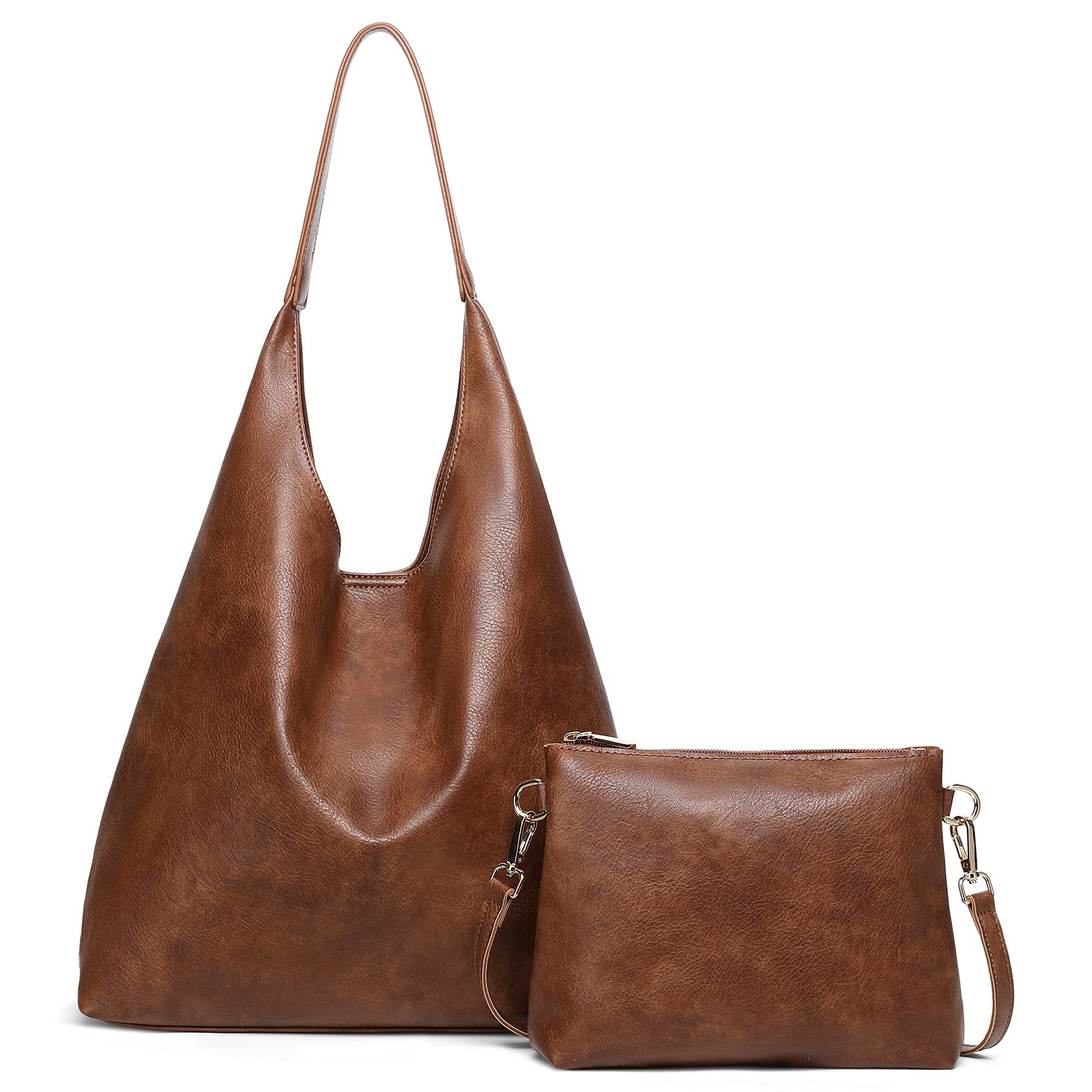 SENDEFN Handtasche Damen, Schultertasche Damen Veganes Leder, Tasche 2-teiliges Set für Büro Schule Einkauf Reise Geschenk