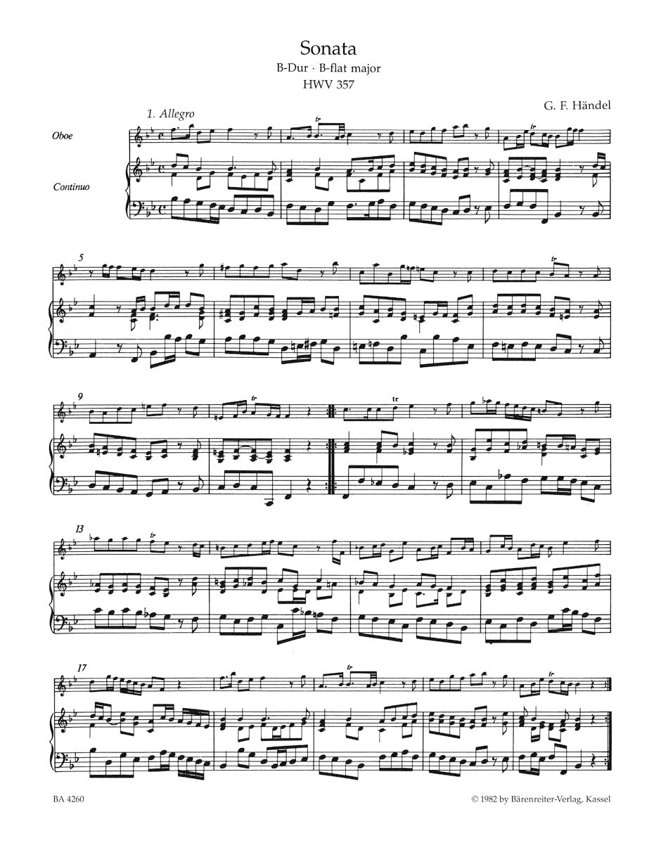 (未使用･未開封品)ゲオルク・フリードリヒ・ヘンデル : オーボエソナタ集 HWV357、366、363a (オーボエ、通奏低音) ベーレンライター出版 Amazon | ゲオルク・フリードリヒ・ヘンデル : オーボエソナタ集